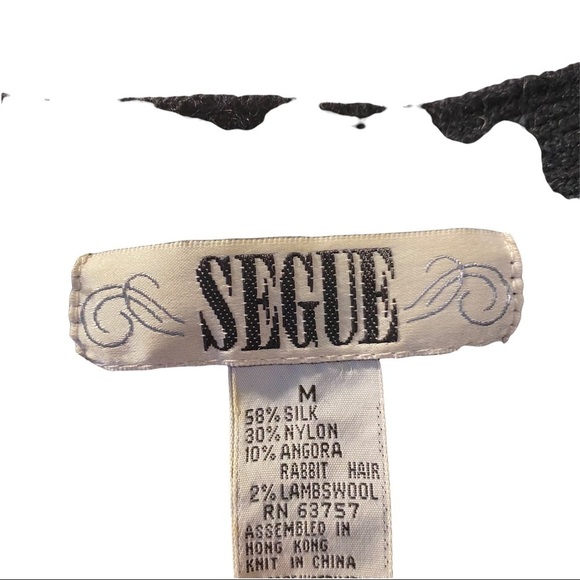 Segue Tribal Silk Angora Cardigan Sweater Women M - Picture 7 of 8